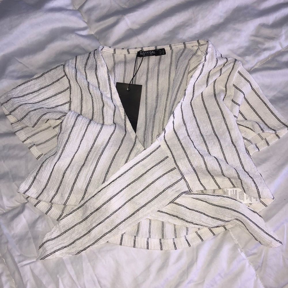 nasty gal cropped wrap around top